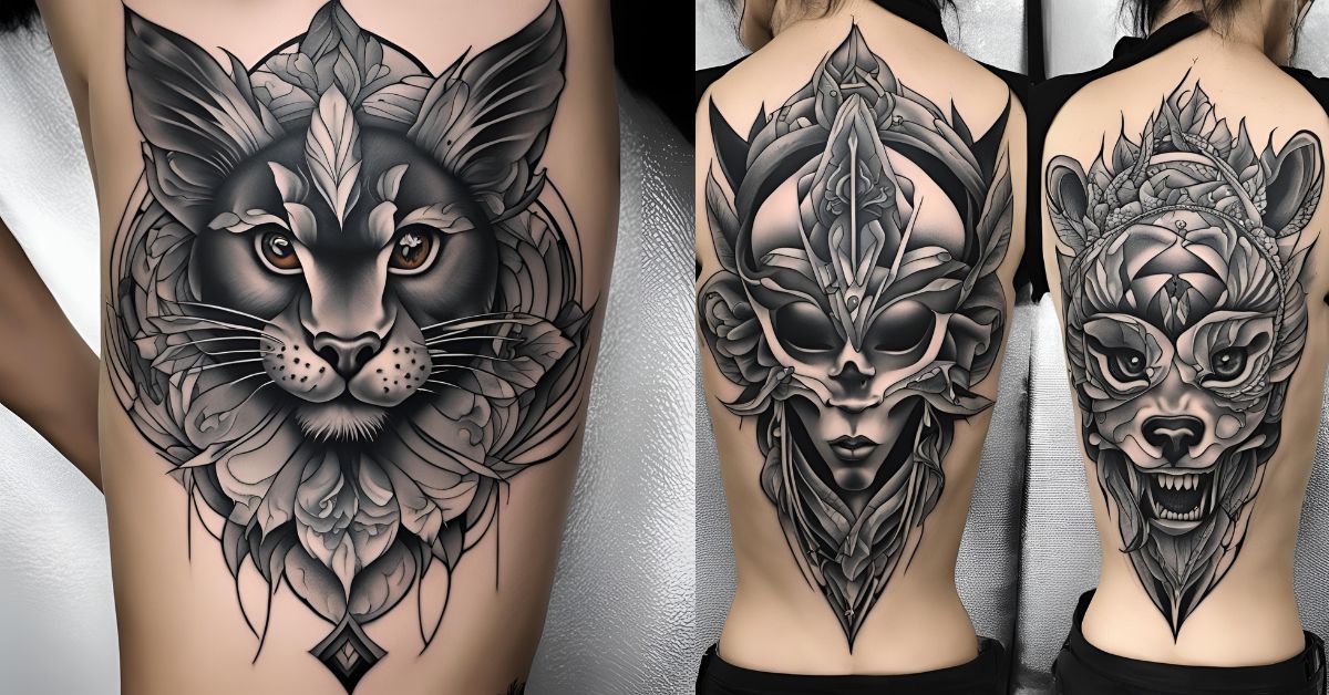 Neo-Traditional-Tattoo-Black-and-Grey