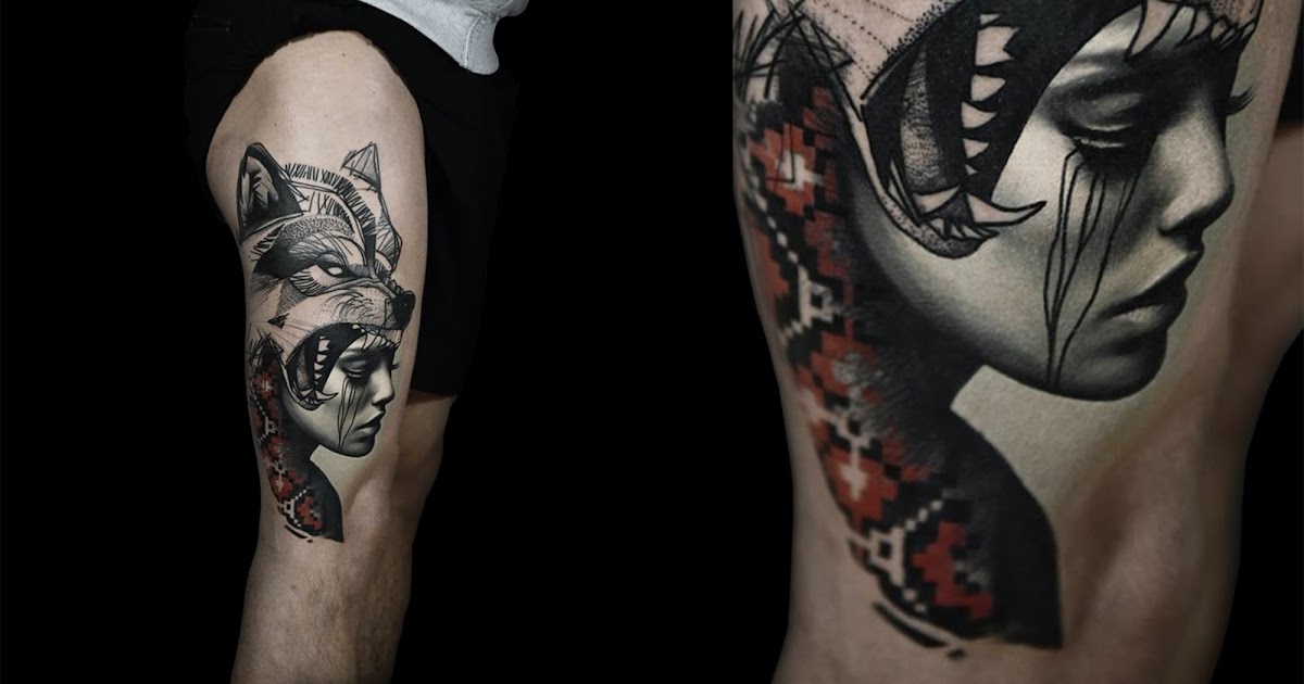 Neo-Traditional-Tattoo-Black-And-Gray